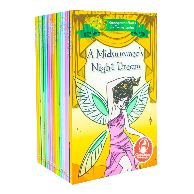 Set of William Shakespeare's stories for young readers, 20-book collection by Fox Eye Publishing featuring classic Shakespeare tales.