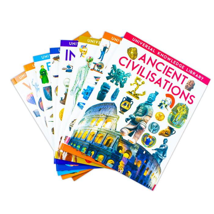 Universal Knowledge Library Science and History 8 Volumes Book Collection Set - The Book Bundle