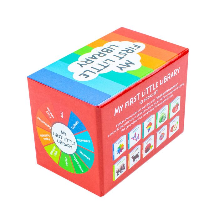 My First Little Library 10 Books Set Collection: (ABC, Shapes, Numbers, First Words, Opposites, Wild Animals, Fruits, Vegetables, Fram Animals, Colours) Hardcover - The Book Bundle