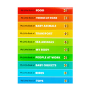 My Little Library 10 Books Set Collection(Toys, Food,Things at home, Baby objects, Sea Animals, Birds, People at Work, My Body, Transport, Baby Animals) Hardcover - The Book Bundle