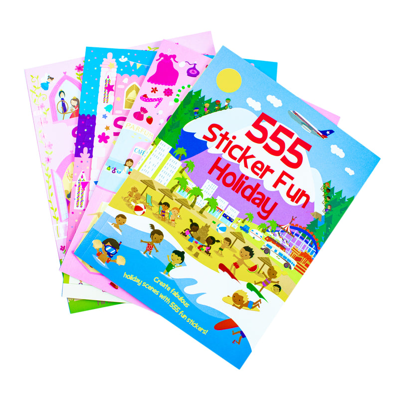 Sticker Dress Up 4 Activity Book set by Fox Eye Publishing featuring fashion, holiday, princess, and wedding dress-up scenes.