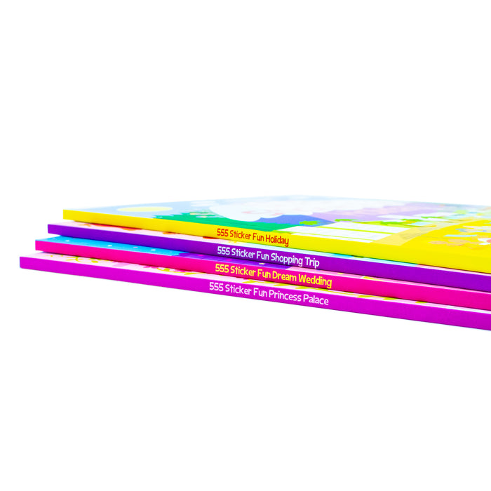 Sticker Dress Up 4 Activity Book Collection Set (My Day Out Fashion Shopping, Holiday, Princess Palace and Wedding) - The Book Bundle