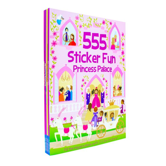 Sticker Dress Up 4 Activity Book Collection Set (My Day Out Fashion Shopping, Holiday, Princess Palace and Wedding) - The Book Bundle