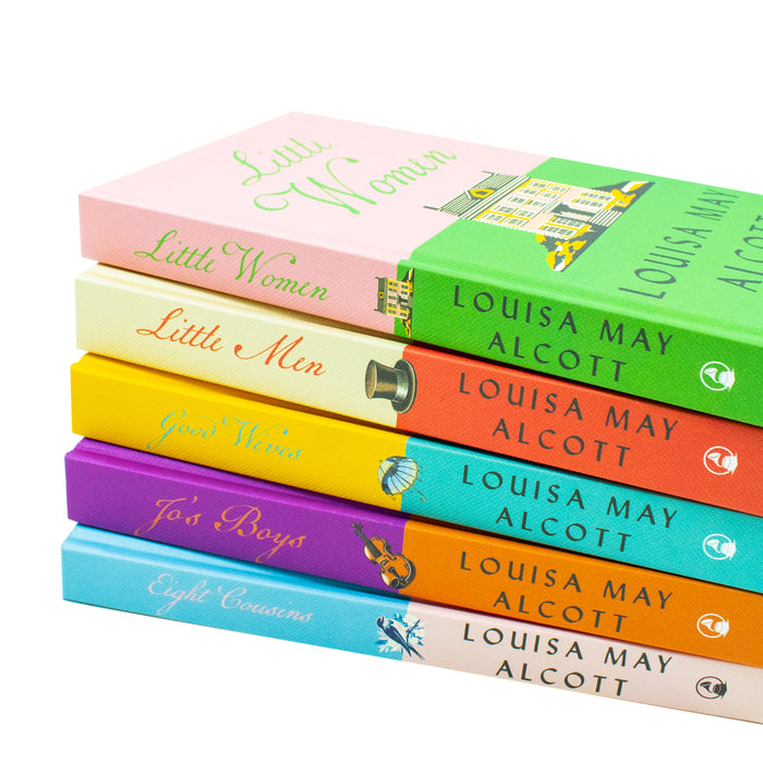 Little Women 5 Hardback Book Collection Set (Little Women, Good Wives, Little Men, Jo's Boys, Eight Cousins) - The Book Bundle