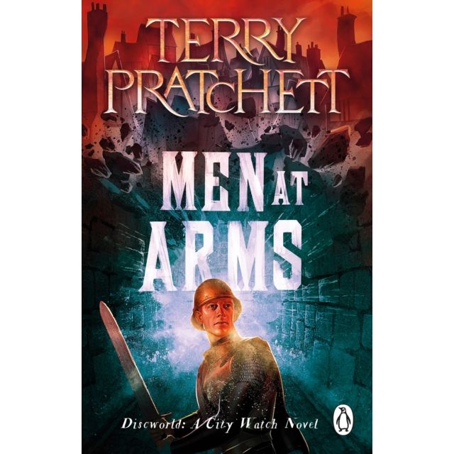 Set of five Discworld paperback books by Terry Pratchett, featuring colorful covers and Corgi edition branding.