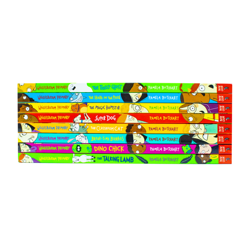 Set of eight Wigglesbottom Primary Series books by Pamela Butchart, including The Toilet Ghost, published by Nosy Crow Ltd.