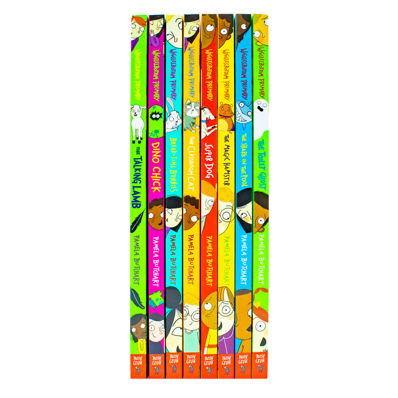 Set of 8 Wigglesbottom Primary Series books by Pamela Butchart, including The Toilet Ghost, published by Nosy Crow Ltd.