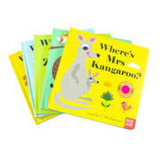 Felt Flaps and A Mirror Series 5 books collection set by Ingela P Arrhenius featuring colorful animal characters and interactive flaps.