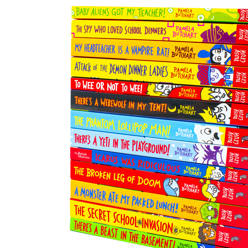 Baby Aliens Series 13 book collection set by Pamela Butchart, Nosy Crow Ltd, featuring colorful book covers and playful alien illustrations.