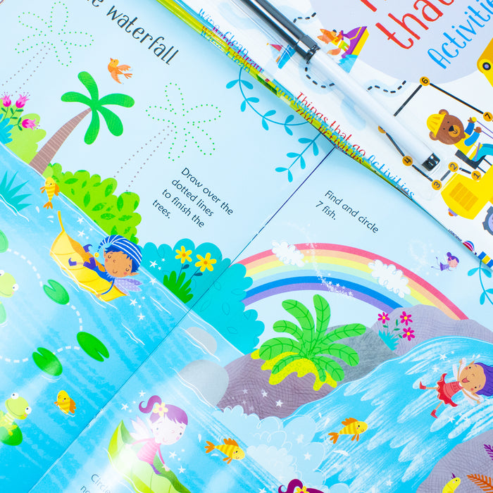 Usborne Wipe Clean Activities 6 Books Collection Set By Kirsteen Robson(Dinosaur Activities) - The Book Bundle