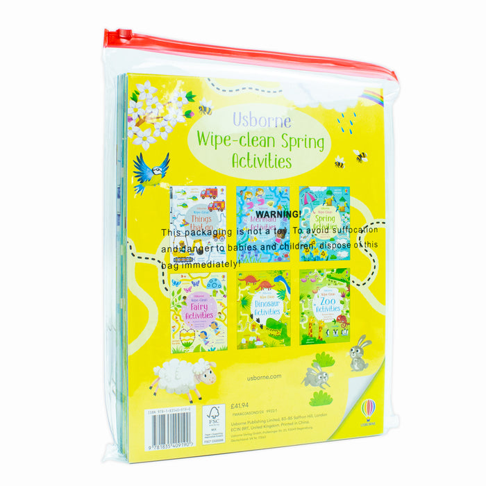 Usborne Wipe Clean Activities 6 Books Collection Set By Kirsteen Robson(Dinosaur Activities) - The Book Bundle