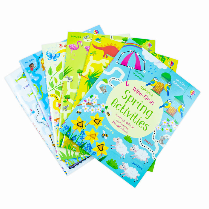 Usborne Wipe Clean Activities 6 Books Collection Set By Kirsteen Robson(Dinosaur Activities) - The Book Bundle