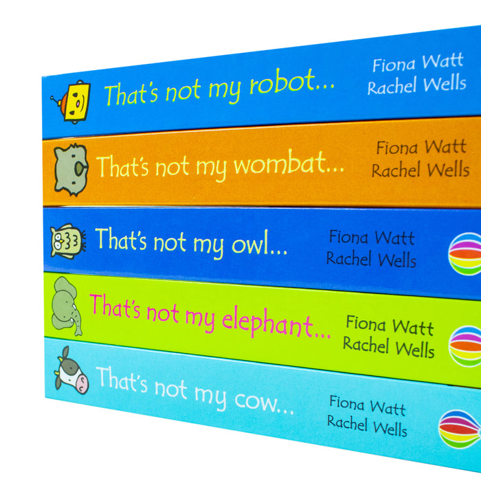 Usborne Touchy-Feely That's not my collection 5 Book Set (That's Not My Robot, Wombat, Qwl, Elephant, Cow) - The Book Bundle