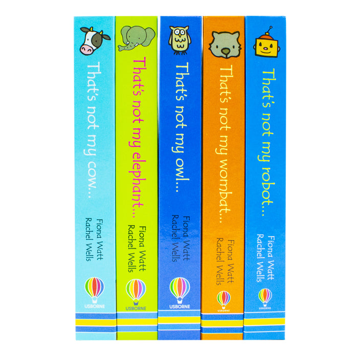Usborne Touchy-Feely That's not my collection 5 Book Set (That's Not My Robot, Wombat, Qwl, Elephant, Cow) - The Book Bundle
