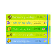 Set of five Usborne touchy-feely "That's Not My..." books featuring fox, giraffe, lion, piglet, and monkey by Fino Watt.