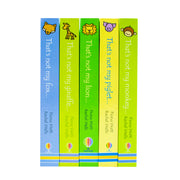 Set of five Usborne touchy-feely That's Not My... books featuring fox, giraffe, lion, piglet, and monkey by Fino Watt.