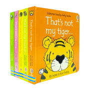 Set of six Usborne Touchy-Feely books from the That's Not My... collection featuring Bee, Fairy, Hedgehog, Meerkat, and Tiger.