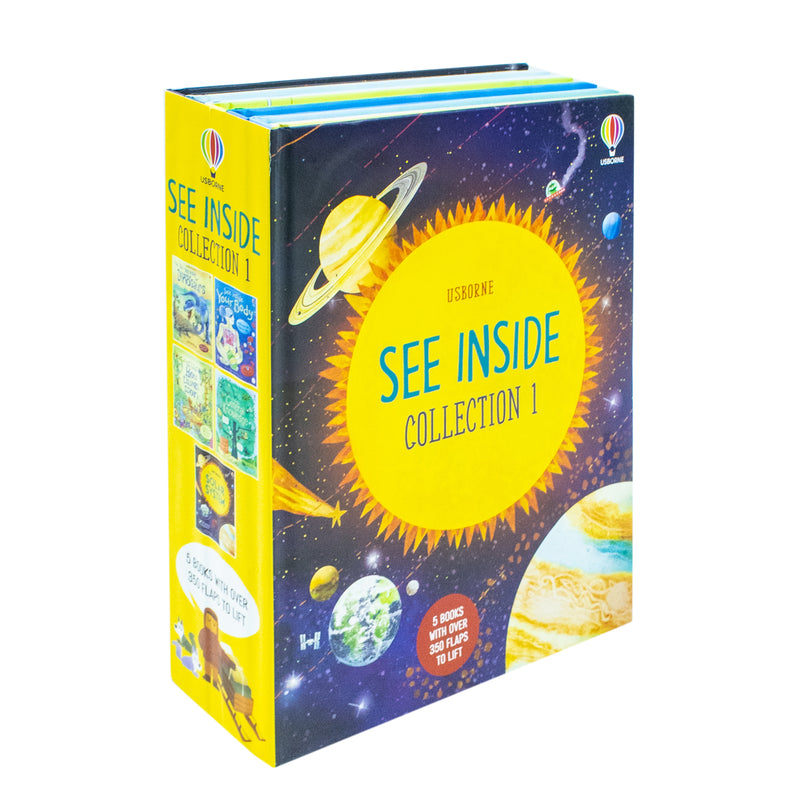 Usborne See Inside 5 Books collection set with over 350 flaps, including The World of Dinosaurs, by Alex Frith and Katie Daynes.