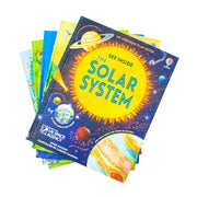 Usborne See Inside collection of 5 children's books with over 350 flaps, including The World of Dinosaurs, by Alex Frith and team.