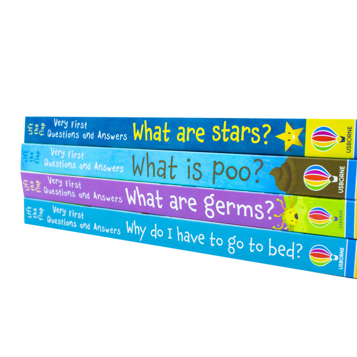 Usborne Lift the Flap Very First Questions & Answers 4 Books Set (What is Poo? What are Germs) - The Book Bundle