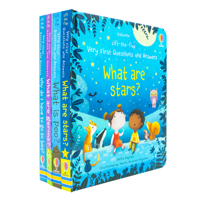 Usborne Lift the Flap Very First Questions & Answers 4 Books Set (What is Poo? What are Germs) - The Book Bundle