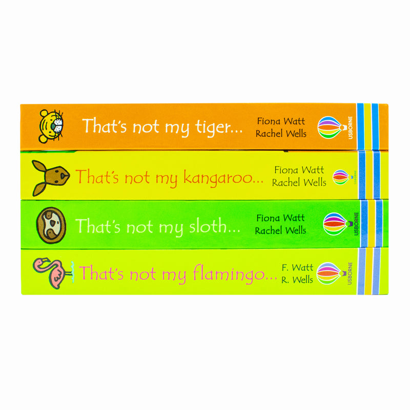 Usborne Touchy-Feely Thats not My Zoo Collection Set 2: Flamingo and Friends 4 Books Collection Set (Flamingo, Sloth, Kangaroo & Tiger) - The Book Bundle