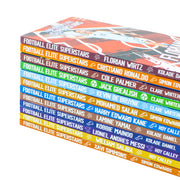 Football Elite Superstars 12-book box set by Simon Edwards, featuring Kobbie Mainoo and Lionel Messi, published by Fox Eye Publishing.