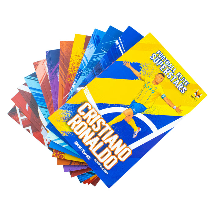 Football Elite Superstars 12 Books Box Set by Simon Edwards Kobbie Mainoo, Lionel Messi - The Book Bundle