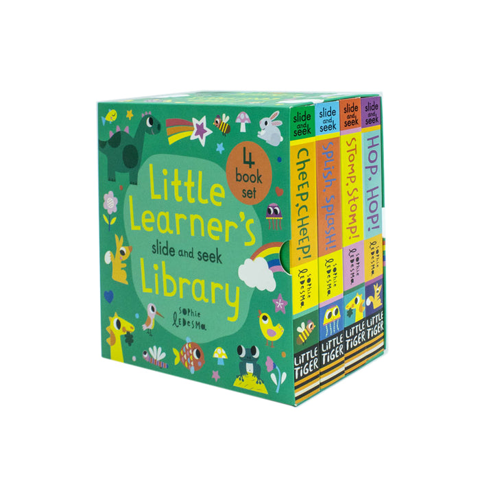 Little Learner's Slide and Seek Series 4 Books Collection Box Set By Sophie Ledesma(Hop,Hop!, Stomp,Stomp!, Splish,Splash! & Cheep,Cheep!) - The Book Bundle