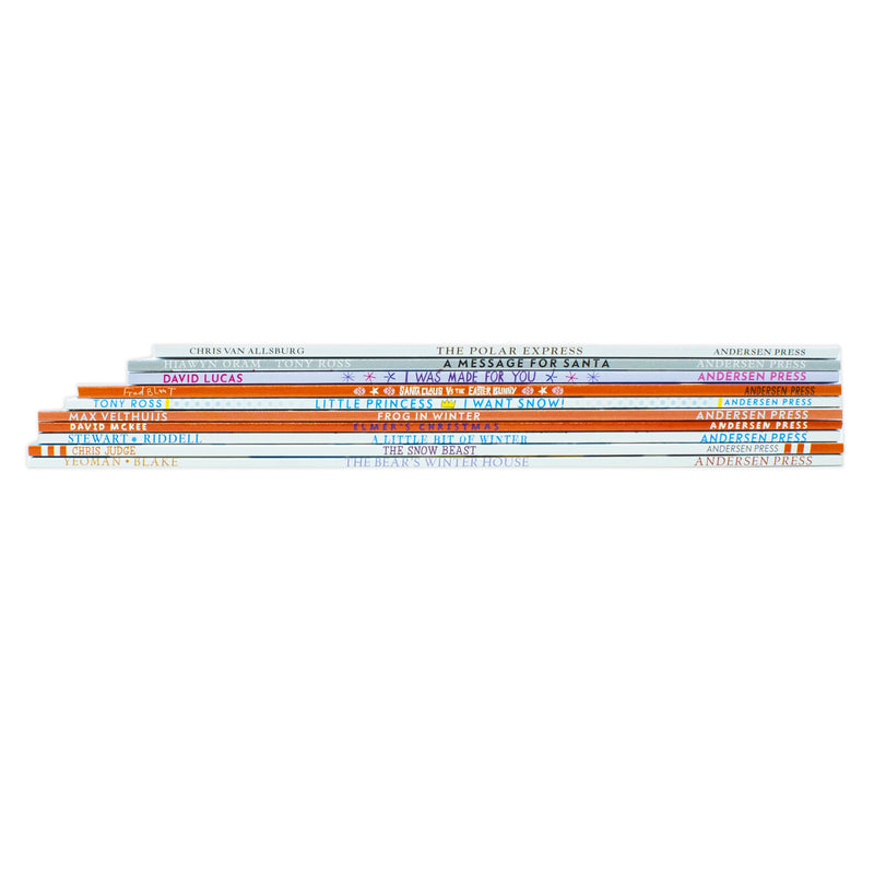 Collection of 10 Cosy Christmas festive storybooks by David McKee, featuring colorful holiday-themed illustrations from Andersen Press UK.