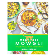 Plant-based Indian meal by Nisha Katona, featuring Meat Free Mowgli food items with vibrant, flavorful ingredients on a serving plate.