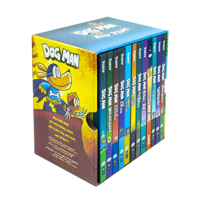 Dog Man (Book 1-12) by Dav Pilkey 12 Books Collection Set (Dog Man, Unleashed, A Tale of Two Kitties, Dog Man and Cat Kid) - The Book Bundle