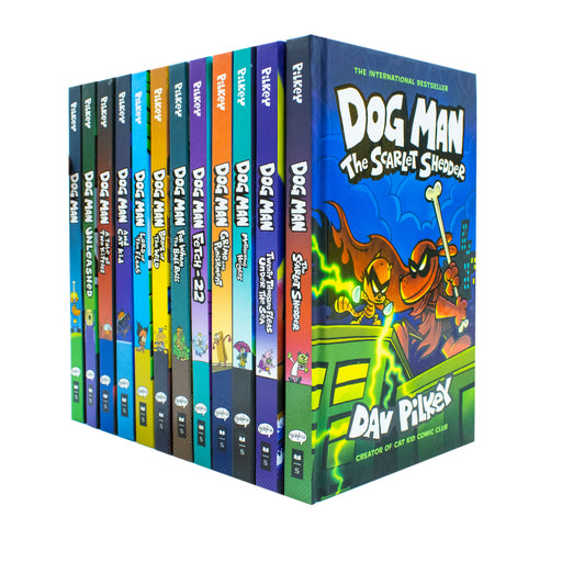 Dog Man (Book 1-12) by Dav Pilkey 12 Books Collection Set (Dog Man, Unleashed, A Tale of Two Kitties, Dog Man and Cat Kid) - The Book Bundle