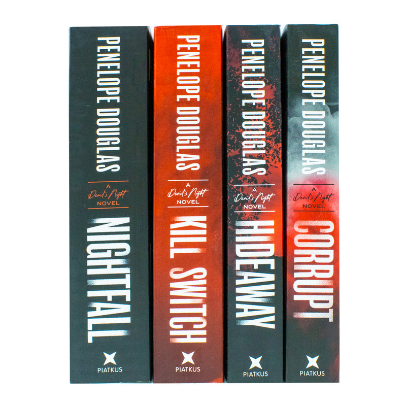 Devil's Night Series 4-book collection by Penelope Douglas, including Corrupt and Hideaway, displayed with book covers.