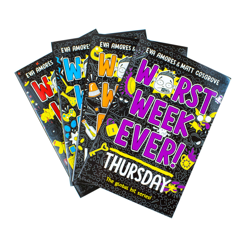 Eva Amores Worst Week Ever! Series 4 Books Collection Set Monday, Wednesday - The Book Bundle