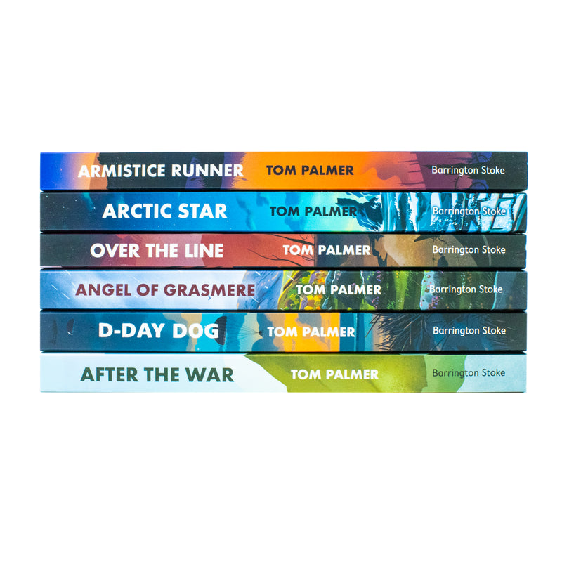 Tom Palmer Historical Heroes collection of 6 books by Barrington Stoke Ltd, featuring inspiring wartime stories.