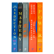 Set of five Robert Greene books from the Modern Machiavellian Series, including The 48 Laws of Power and The Art of Seduction.