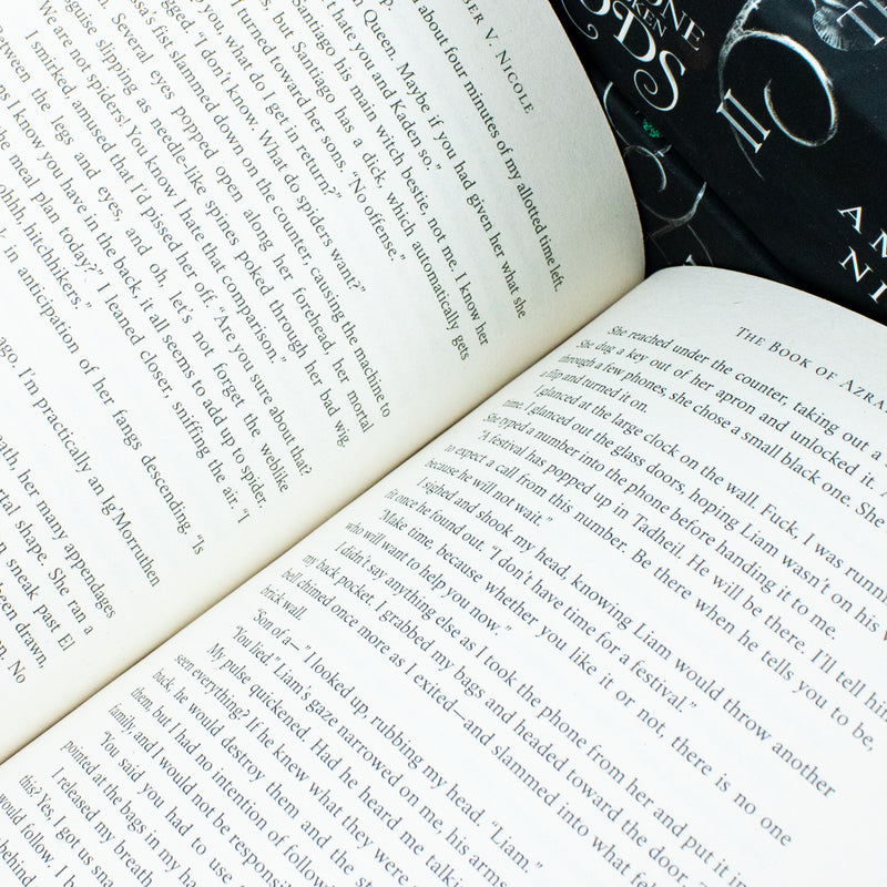 Complete Dark Fantasy Gods and Monsters book collection by Amber V. Nicole featuring three paperback fantasy novels with dark mythological themes.
