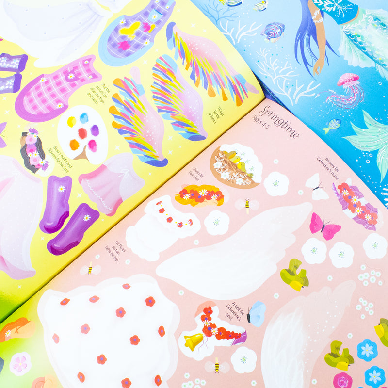 Usborne Sticker Dolly Dressing 5 Books Set (Sticker Dolly Dressing Unicorns, Sticker Dolly Dressing Mermaids) - The Book Bundle