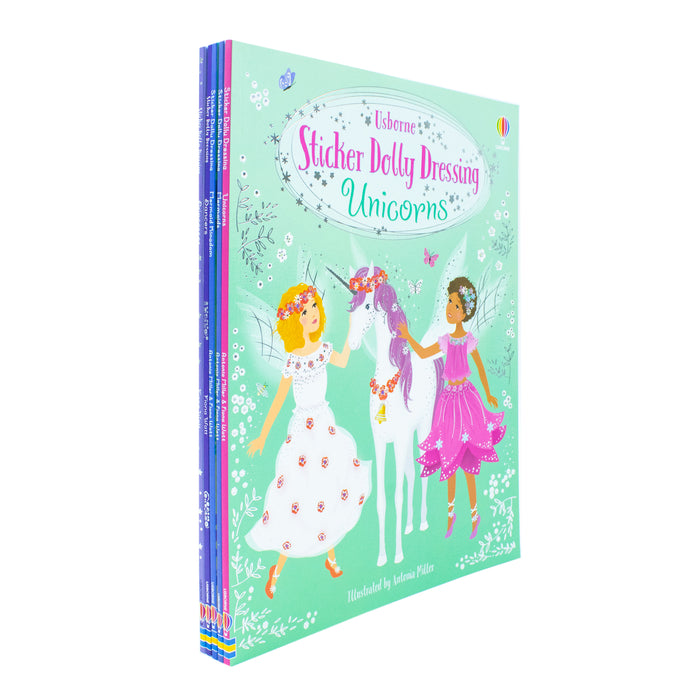 Usborne Sticker Dolly Dressing 5 Books Set (Sticker Dolly Dressing Unicorns, Sticker Dolly Dressing Mermaids) - The Book Bundle