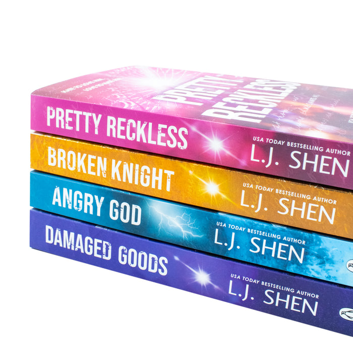 All Saints High Series (Book 1-4) by L. J. Shen 4 Books Collection Set (Pretty Reckless, Broken Knight, Angry God and Damaged Goods) - The Book Bundle