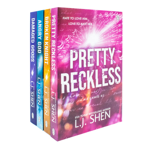 All Saints High Series (Book 1-4) by L. J. Shen 4 Books Collection Set (Pretty Reckless, Broken Knight, Angry God and Damaged Goods) - The Book Bundle