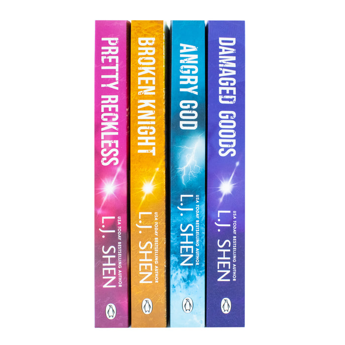 All Saints High Series (Book 1-4) by L. J. Shen 4 Books Collection Set (Pretty Reckless, Broken Knight, Angry God and Damaged Goods) - The Book Bundle