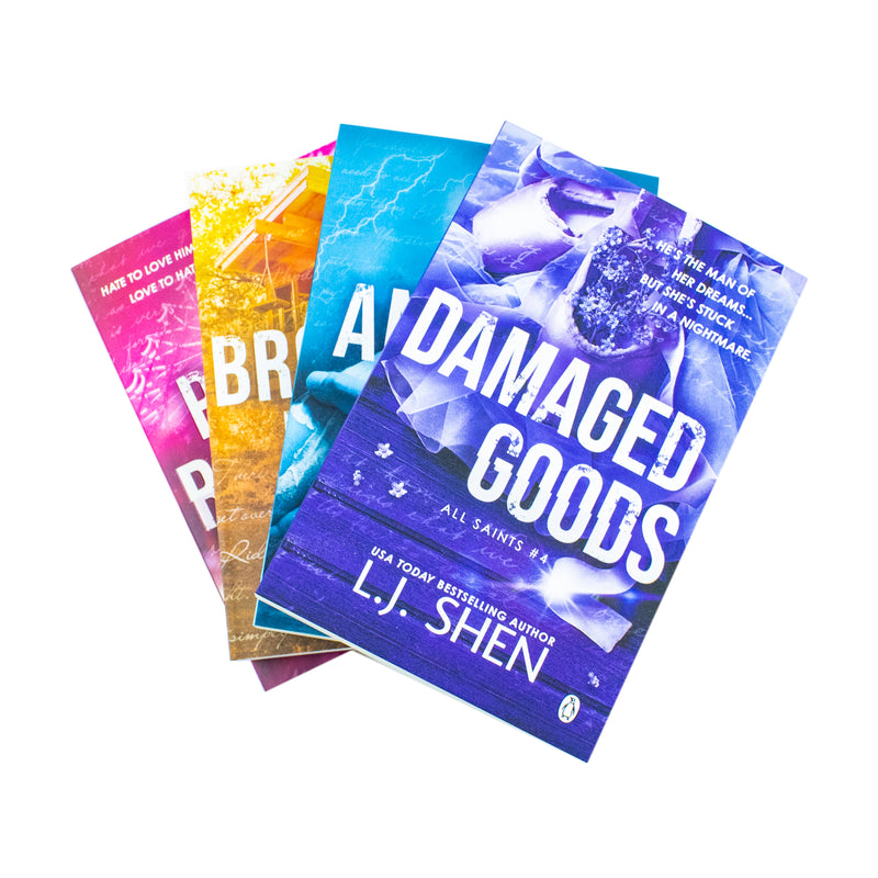All Saints High Series (Book 1-4) by L. J. Shen 4 Books Collection Set (Pretty Reckless, Broken Knight, Angry God and Damaged Goods) - The Book Bundle