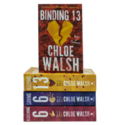 Set of four Boys of Tommen series books by Chloe Walsh, including Binding 13, Keeping 13, Saving 6, and Redeeming 6, published by Little Brown.