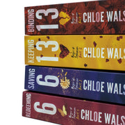 Set of four boys of Tommen series books by Chloe Walsh, including Binding 13, Keeping 13, Saving 6, and Redeeming 6, published by Little Brown.