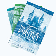 Set of three Lauren Asher Dreamland Billionaires Series books by Piatkus, including The Fine Print, Terms and Conditions, and Final Offer.