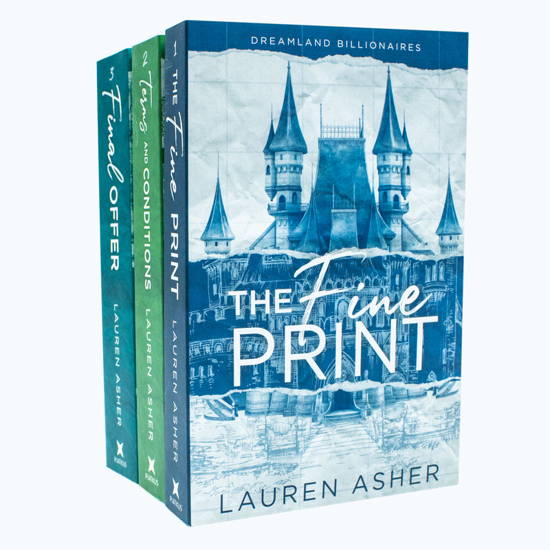 Lauren Asher Dreamland Billionaires Series 3-book set including The Fine Print, Terms and Conditions, and Final Offer by Piatkus.