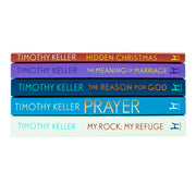 Set of five Timothy Keller books including Hidden Christmas, Prayer, My Rock, and My Refuge by Hodder & Stoughton