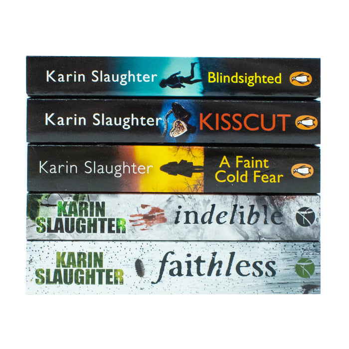 Karin Slaughter Collection 5 Books Set Kisscut, Indelible, Faithless, Blindsighted, A Faint Cold Fear - The Book Bundle